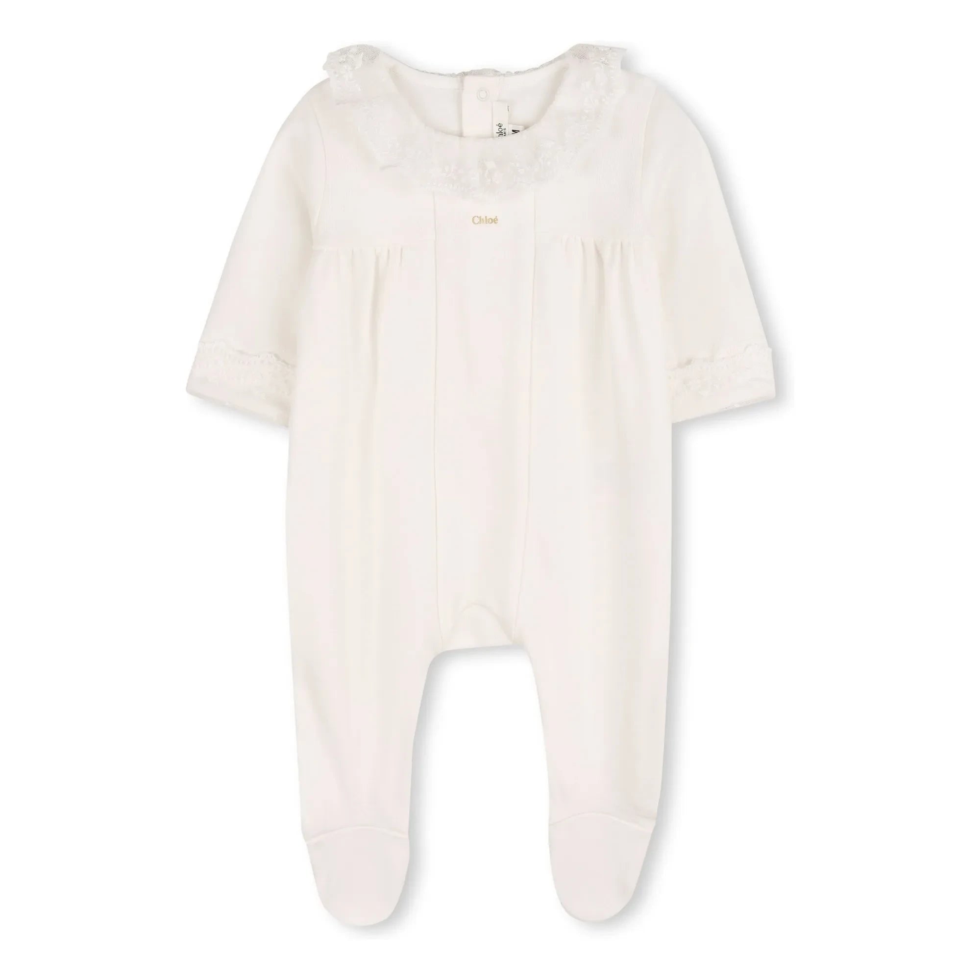 Chloé - Bio-Baumwoll-Schlafanzug und Decke Set | Weiß