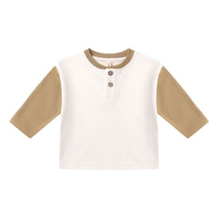 Quincy Mae - Henley-T-Shirt aus Bio-Baumwolle | Elfenbein