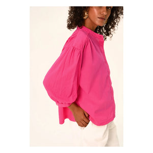 Sacrécoeur - Carla Hibis Popeline Bluse | Himbeere
