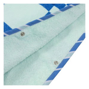 Jera Mini - Kariertes Handtuch-Poncho | Blau