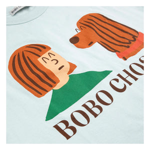 Bobo Choses - Friends T-Shirt Bio-Baumwolle | Hellblau