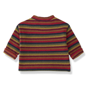 1+ in the family - Çizgili Nain Sweatshirt | Kırmızı