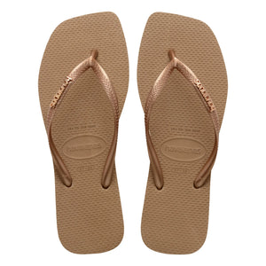 Havaianas – Metallic-Flipflops mit quadratischem Logo | Pink