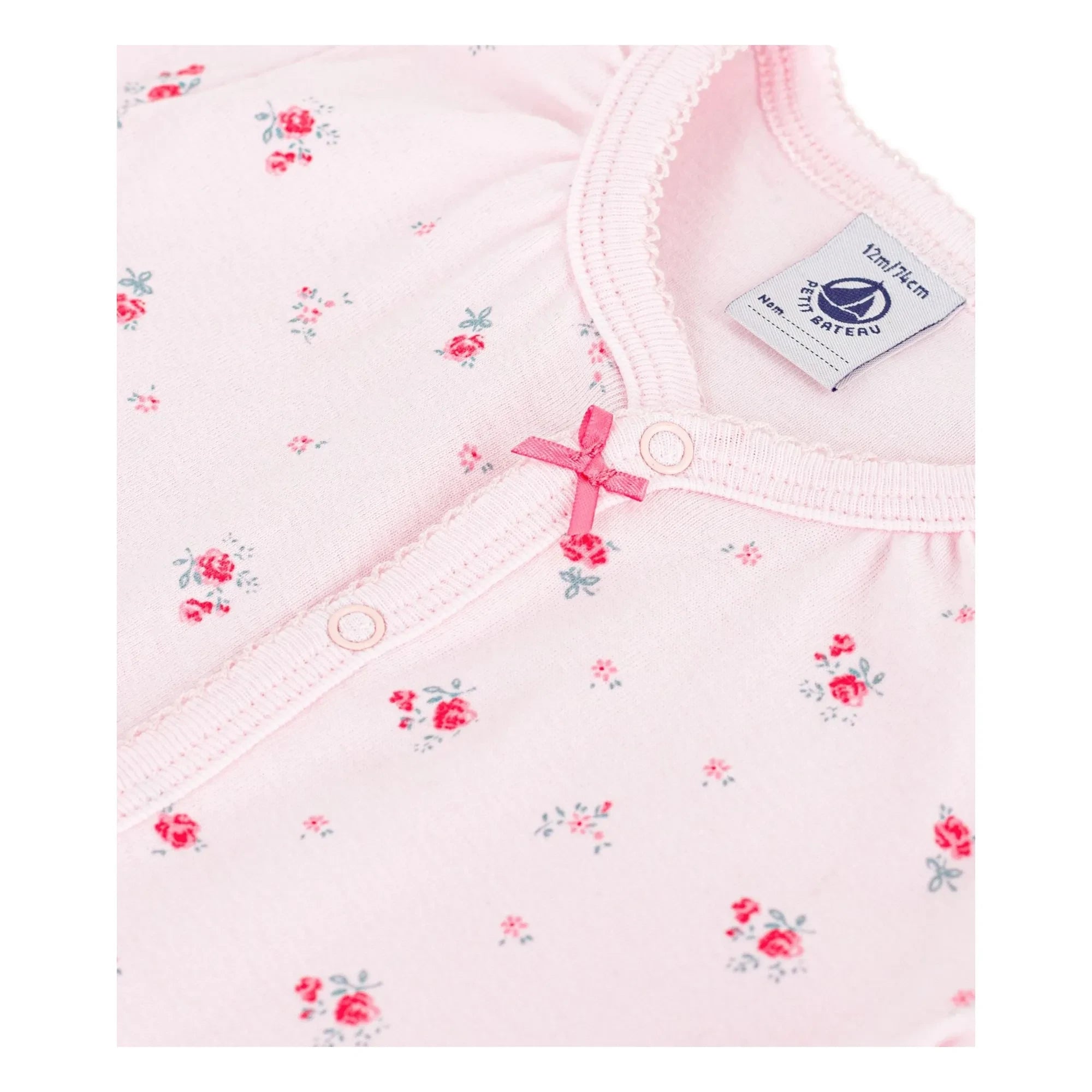 Petit Bateau - Blumenmuster-Strampler-Pyjama | Rosa