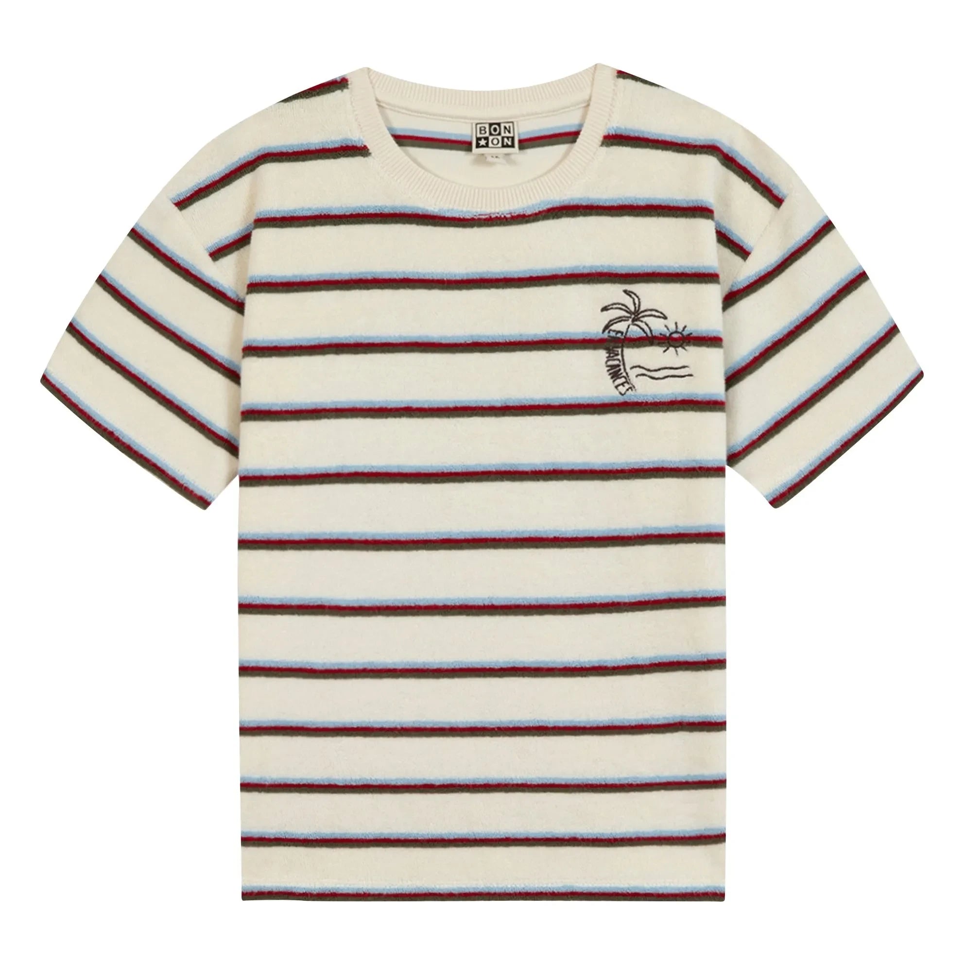 Bonton - Livo Gestreiftes Handtuch-T-Shirt | Weiß