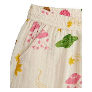 Mini Rodini - Espace Shorts Bio-Baumwoll-Musselin | Ecru