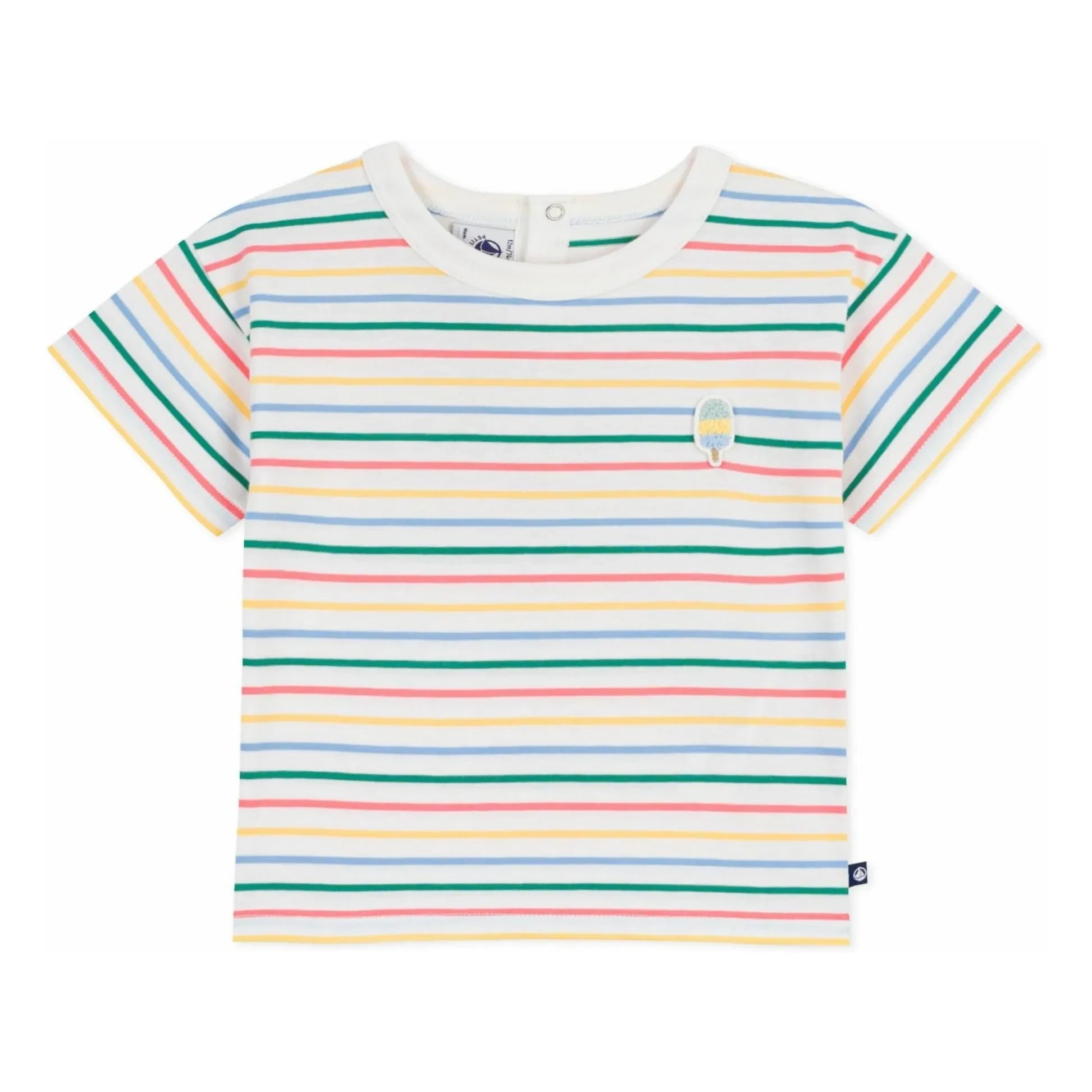 Petit Bateau - Gestreiftes Ice T-Shirt | Weiß