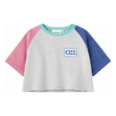 Cos I Said So - Kurzarm-T-Shirt aus Bio-Baumwolle im Colour-Block-Design | Grau meliert