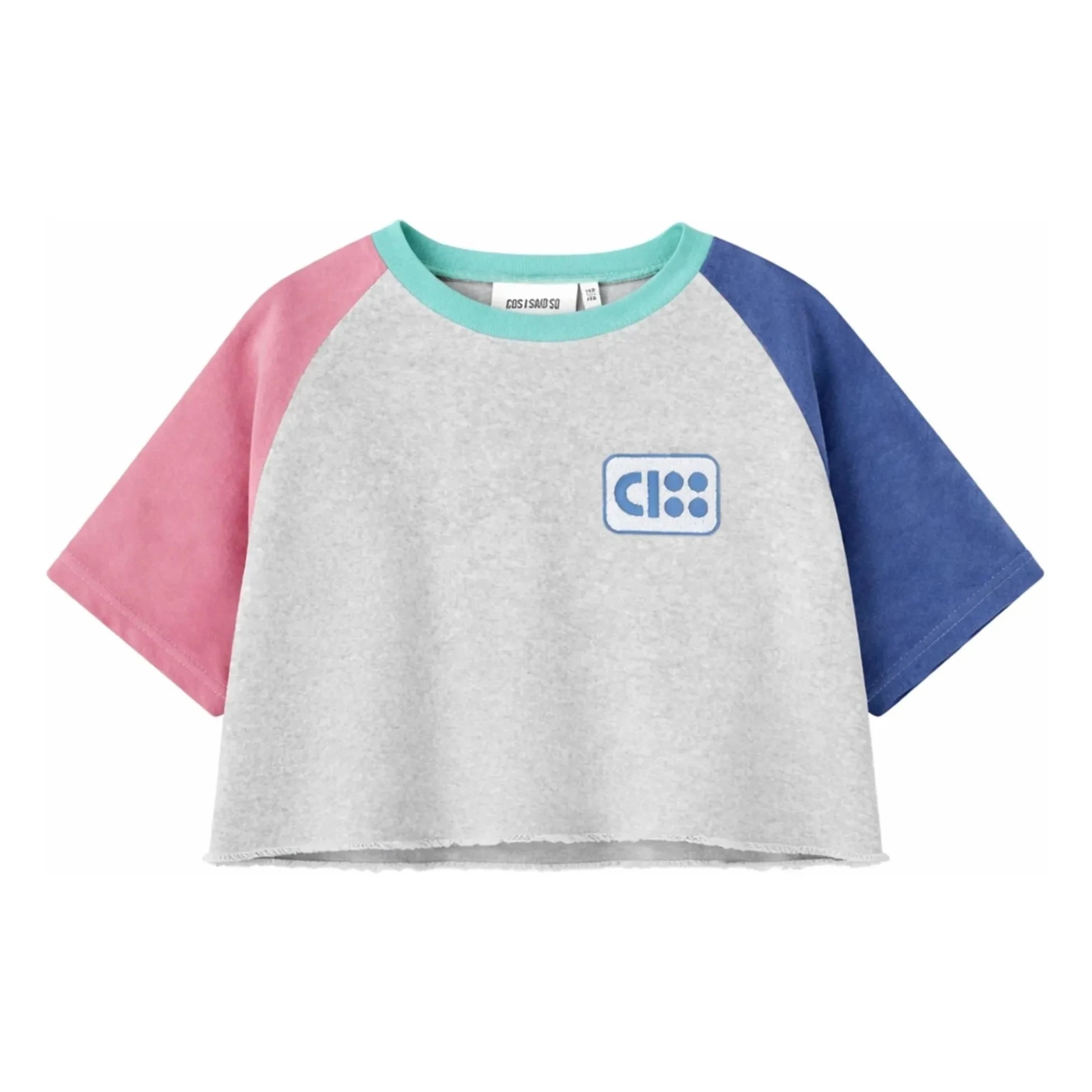 Cos I Said So - Kurzarm-T-Shirt aus Bio-Baumwolle im Colour-Block-Design | Grau meliert
