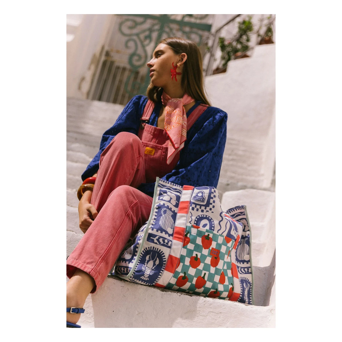 Favorite People - Positano Tomatoes Tragetasche | Blau