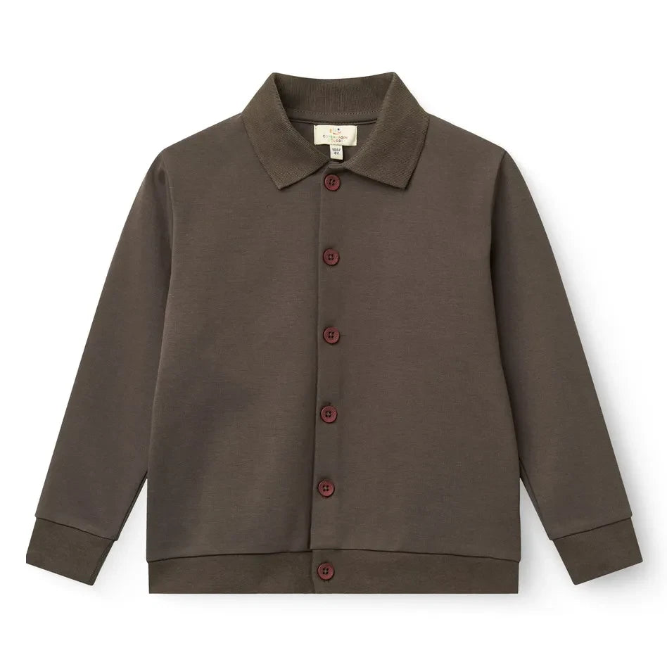 Copenhagen Colors - Elastische Bio-Baumwoll-Strickjacke | Dunkelbraun