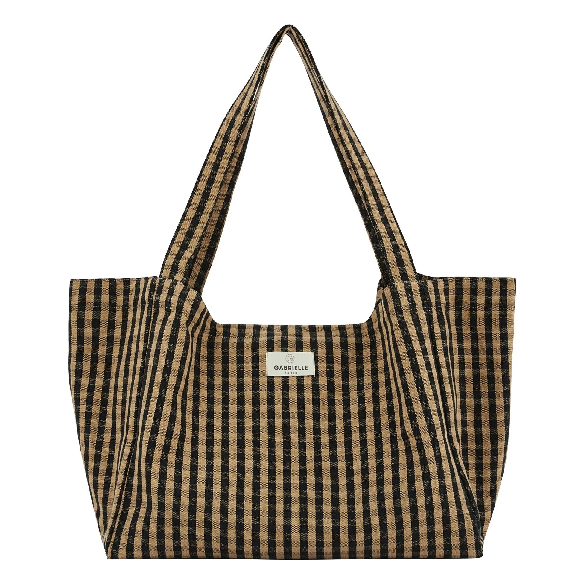 Gabrielle Paris - Vichy Tasche | Kaffee
