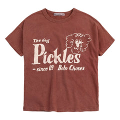 Bobo Choses - The Dog Pickles Bio-Baumwoll-T-Shirt | Braun