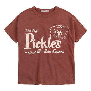 Bobo Choses - The Dog Pickles Bio-Baumwoll-T-Shirt | Braun