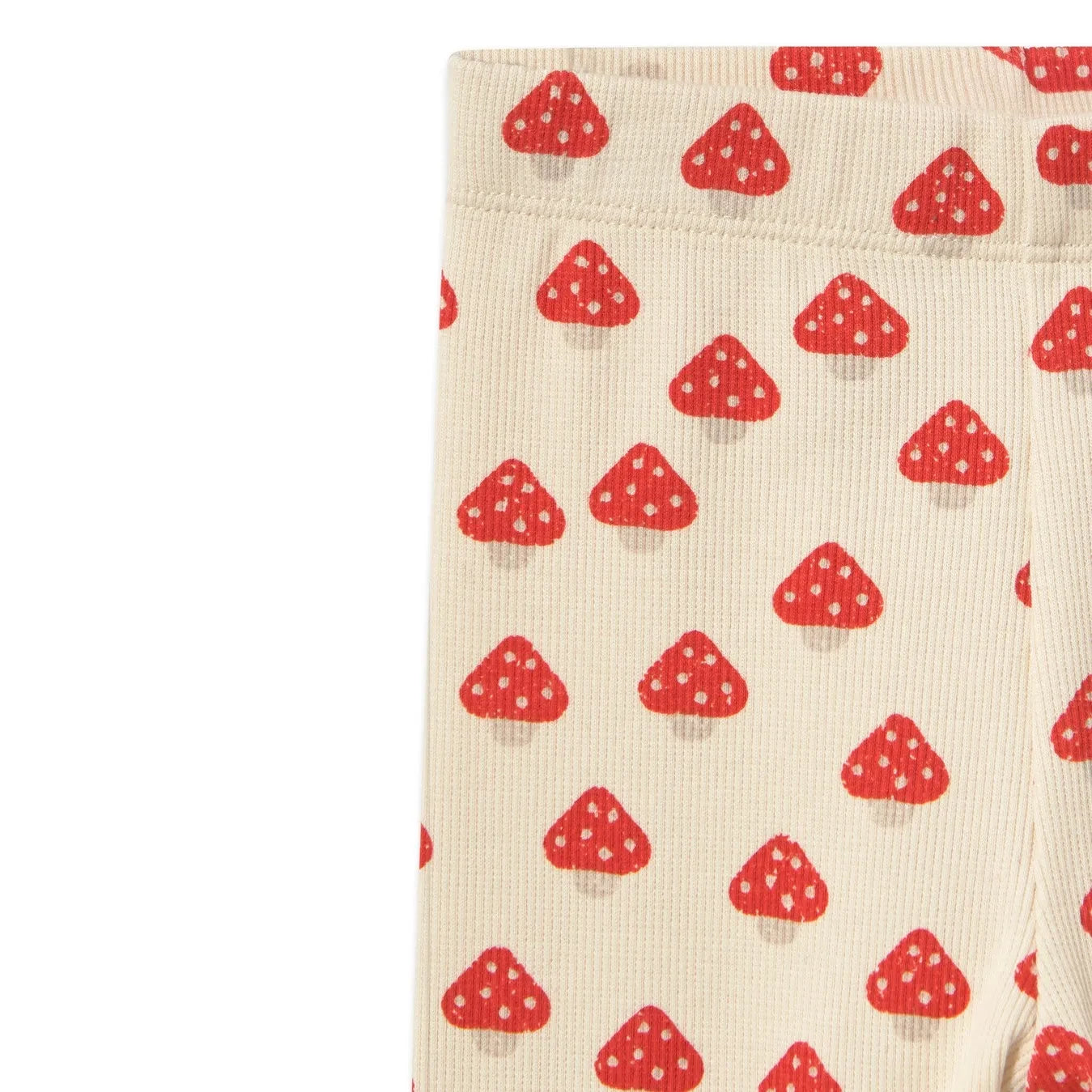 Tinycottons – Leggings aus Bio-Baumwolle mit Rippstrick und Korkdetails | Ecru