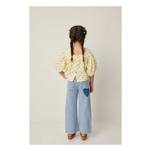 Tocoto Vintage - Bluse mit 3/4-Ärmeln und Blumenmuster | Gelb