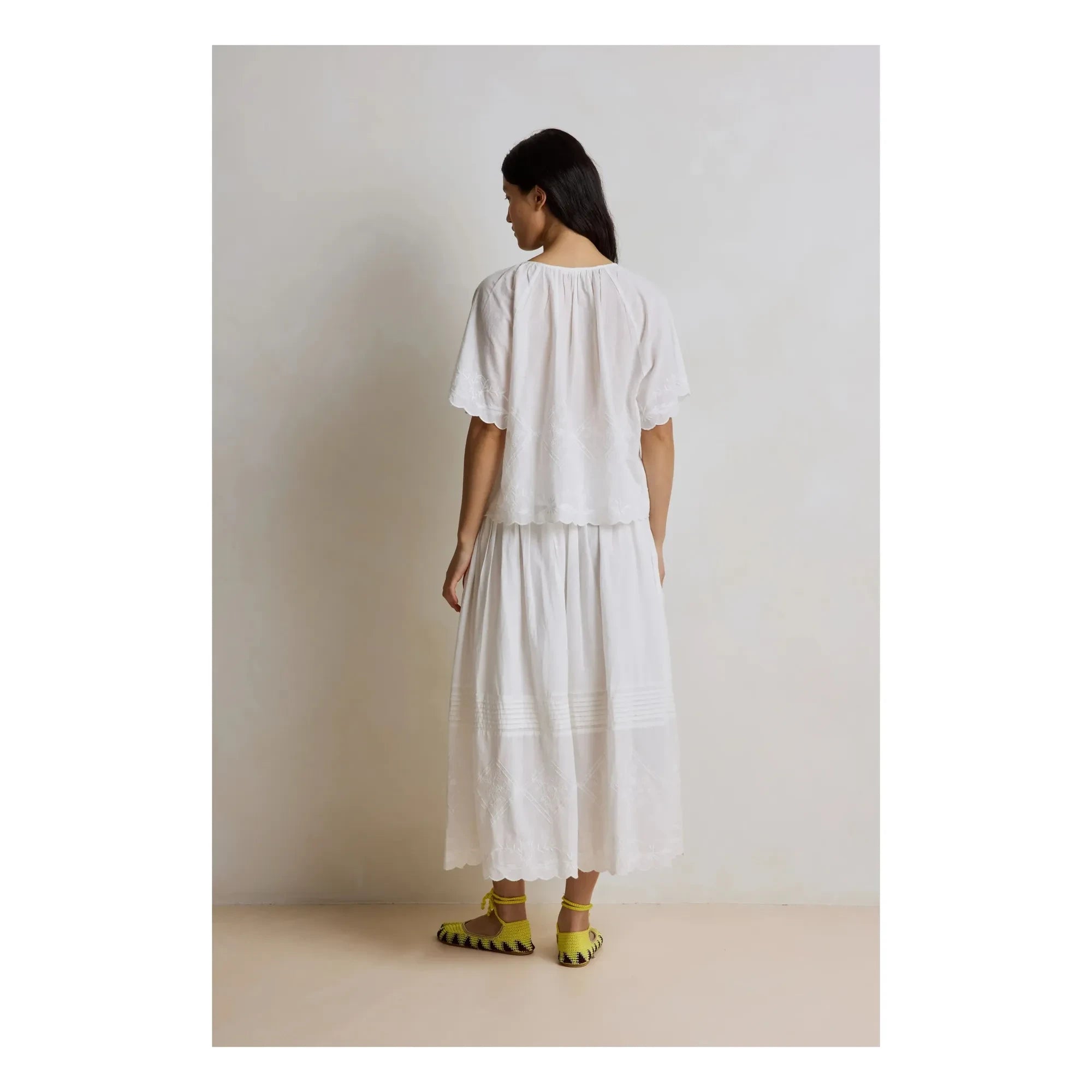 Hod - Yeşim Bestickte Bluse | Weiß