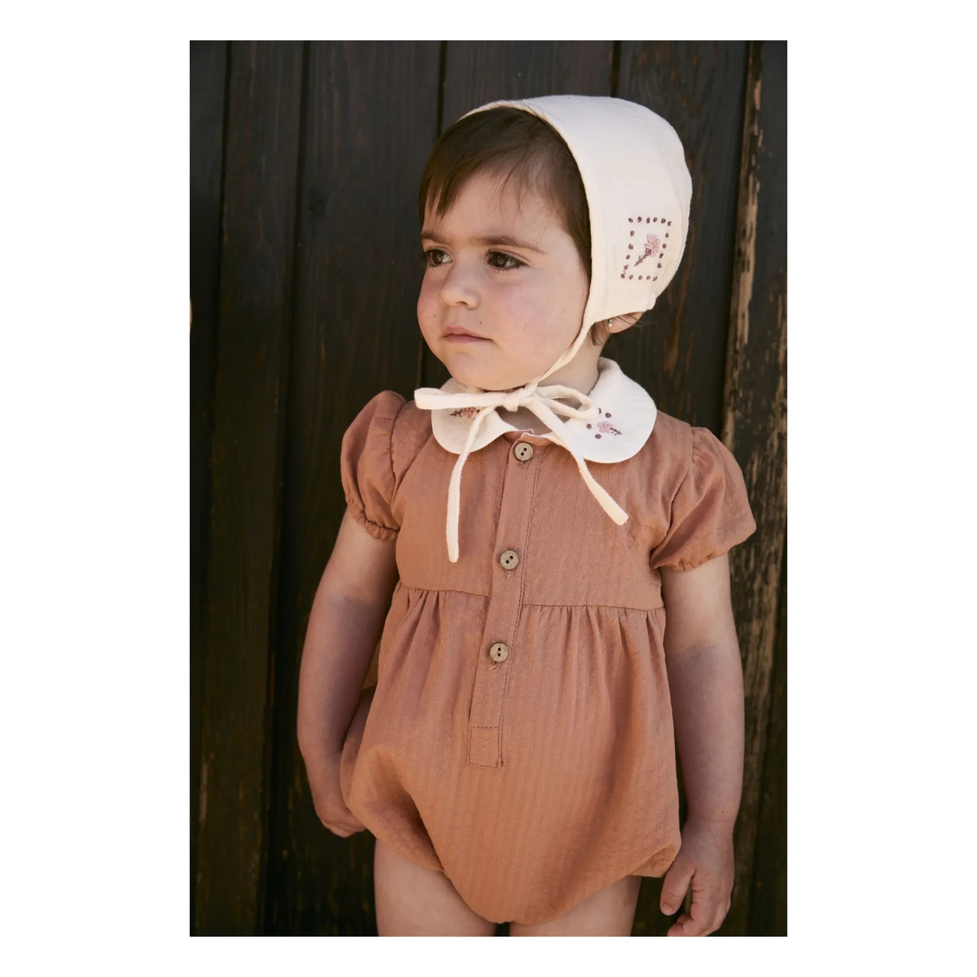 birinit - Overall mit Claudine-Kragen Dessert Bio-Baumwolle | Russet