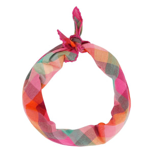 Jenest - Halstuch aus Bio-Baumwolle mit Karomuster | Fuchsia