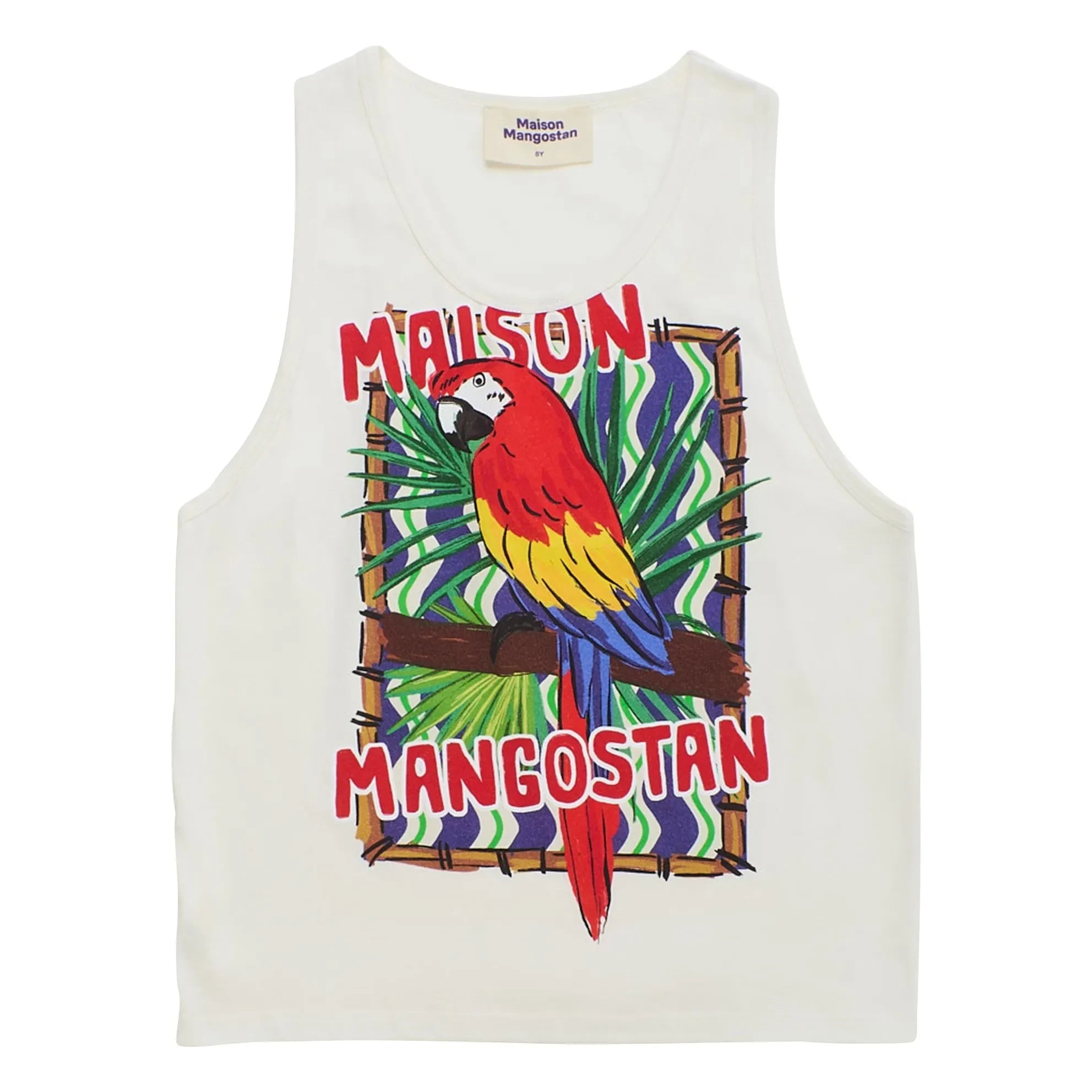 Maison Mangostan – Trägertop „Parrot“ | Weiß