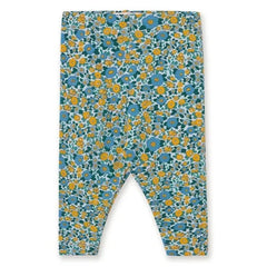 Tinycottons – Leggings aus Bio-Baumwolle mit Rippstrick und Blumenmuster | Blau