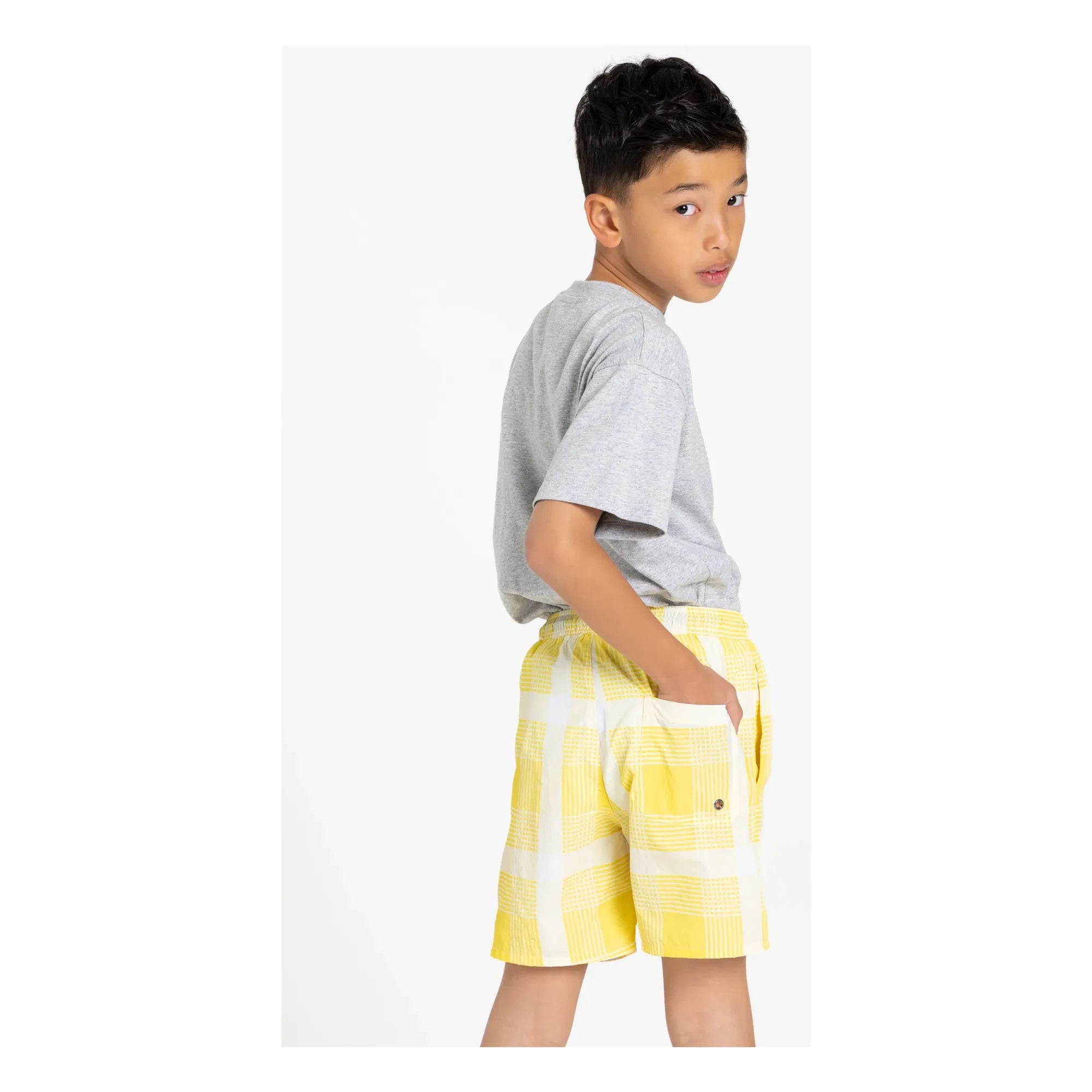 Finger in the nose - Freeboy Carreaux Badeshorts | Blassgelb
