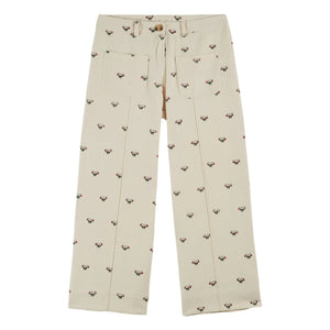 Emile et Ida - Baumwollhose mit Erdbeeren | Creme