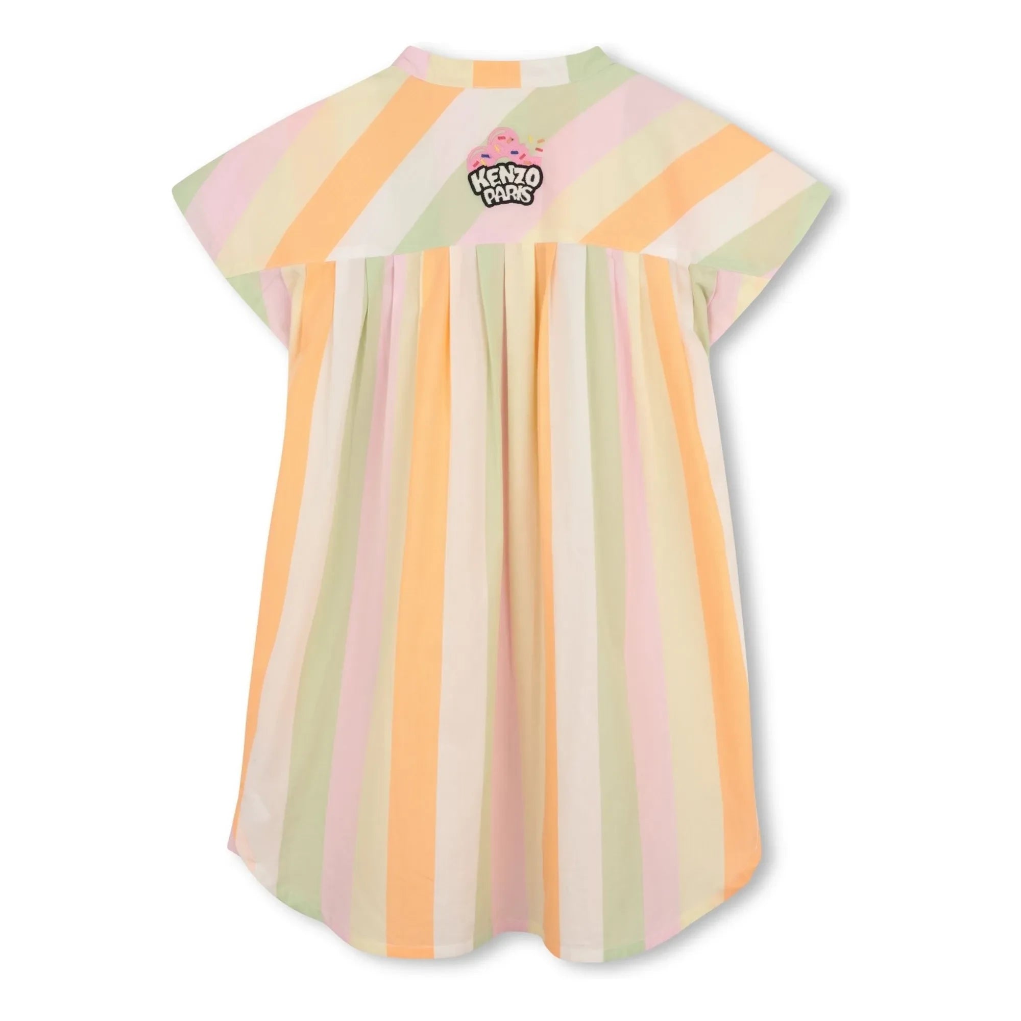 Kenzo - Fröhliches Süßes Gestreiftes Knopfkleid | Hellrosa