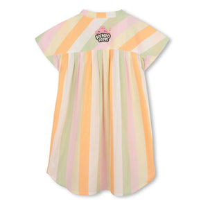 Kenzo - Fröhliches Süßes Gestreiftes Knopfkleid | Hellrosa