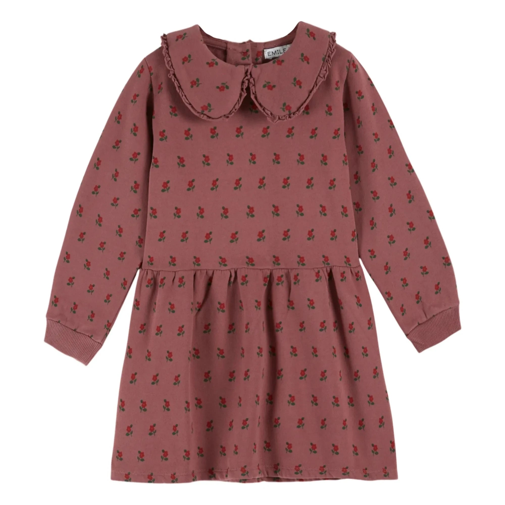 Emile et Ida - Fleece-Kleid mit Blumenmuster aus Bio-Baumwolle | Dunkelviolett