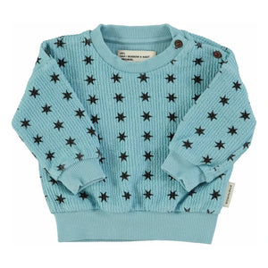 Piupiuchick - Gestreifter Stern-Sweatshirt Bio-Baumwolle | Blau
