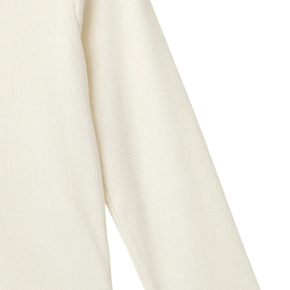 Copenhagen Colors - Krepp geripptes T-Shirt | Creme
