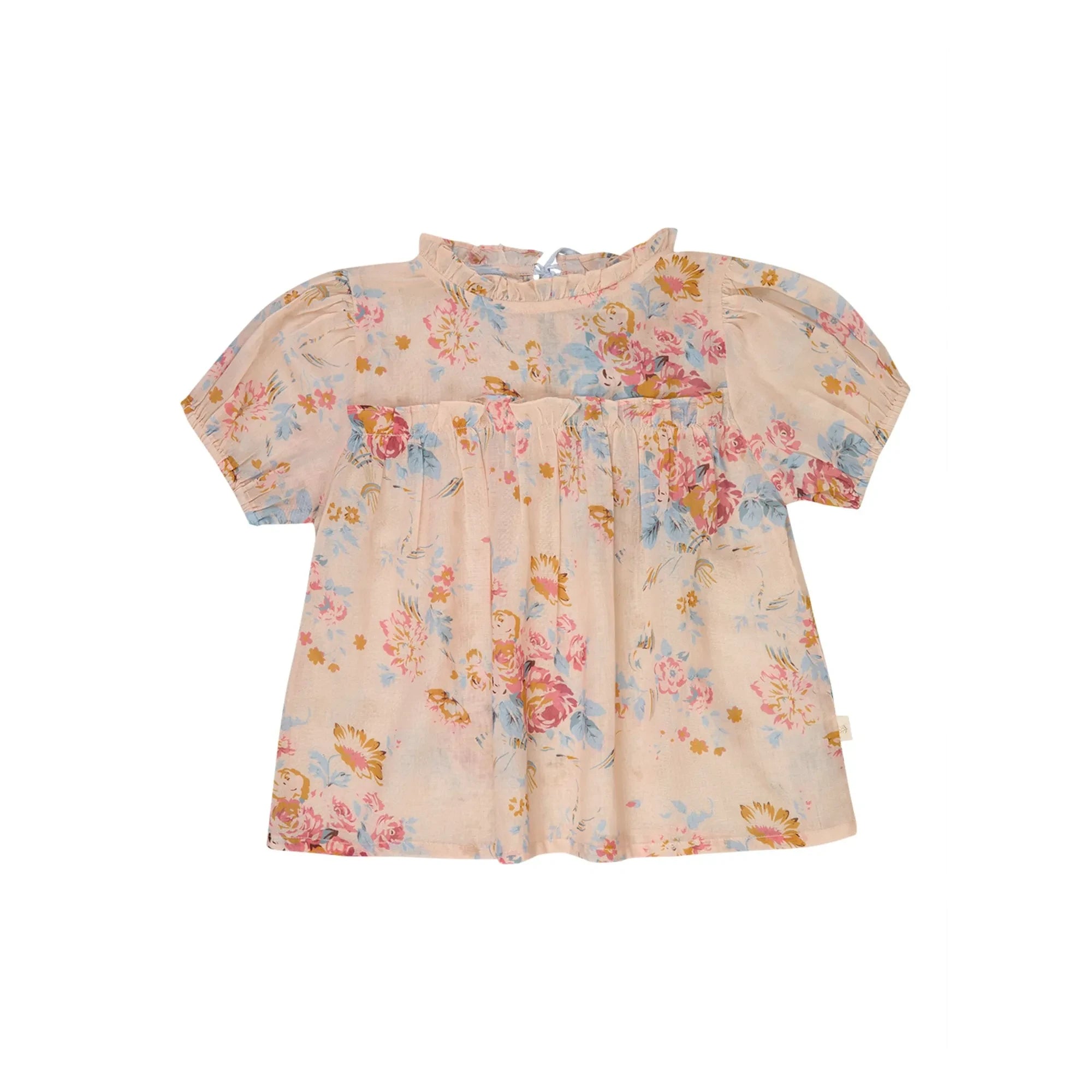 Lilinoa - Elise Geblümte Baumwollbluse | Pfirsich