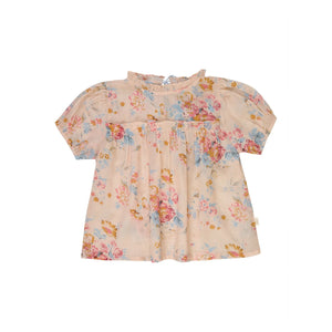 Lilinoa - Elise Geblümte Baumwollbluse | Pfirsich