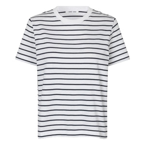 Samsoe Samsoe - Camino Gestreiftes Bio-Baumwoll-T-Shirt | Weiß
