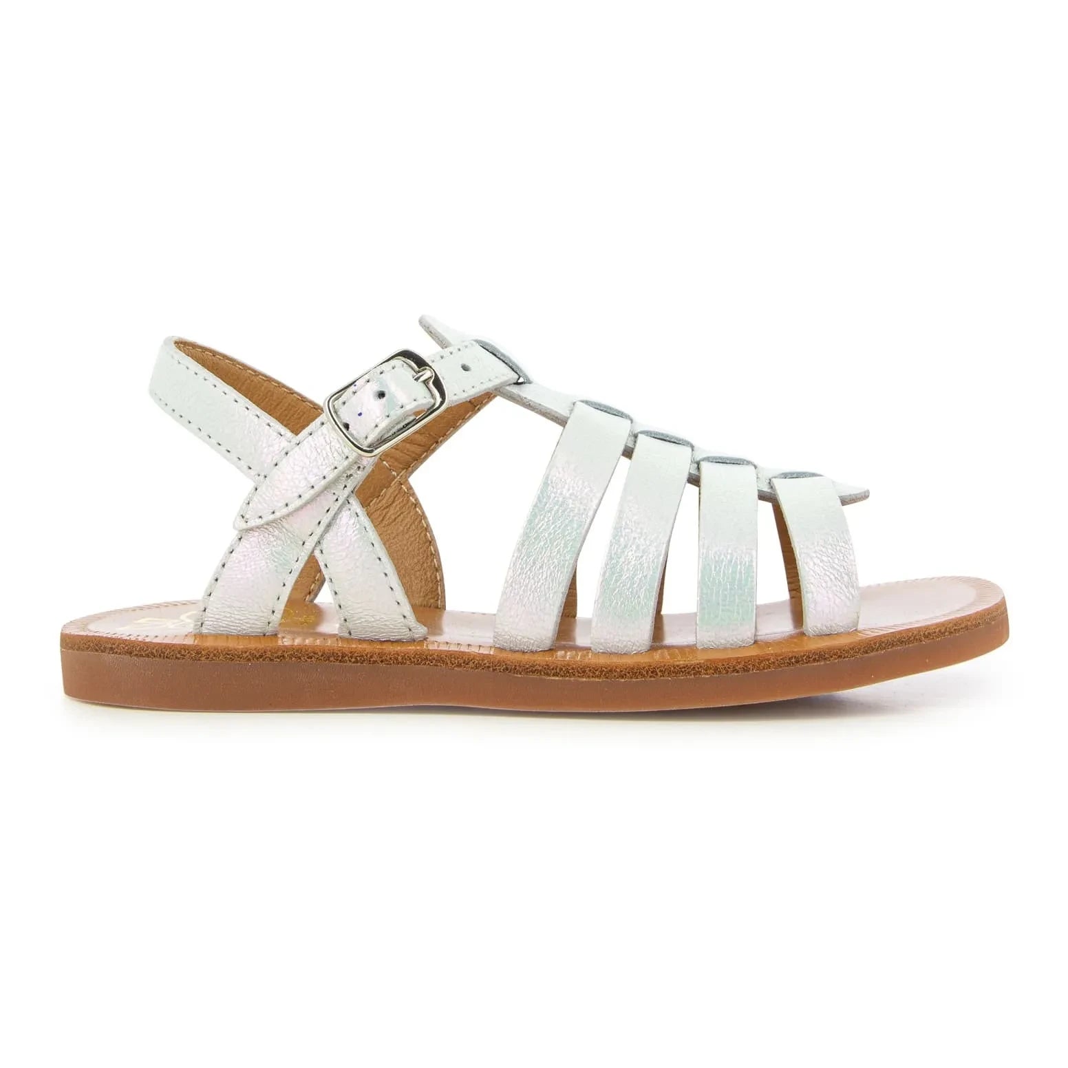 Pom d'Api - Plagette Riemchensandalen | Weißer Satin