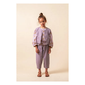 birinit - Antike Baumwollgaze ärmellose Jacke | Aubergine