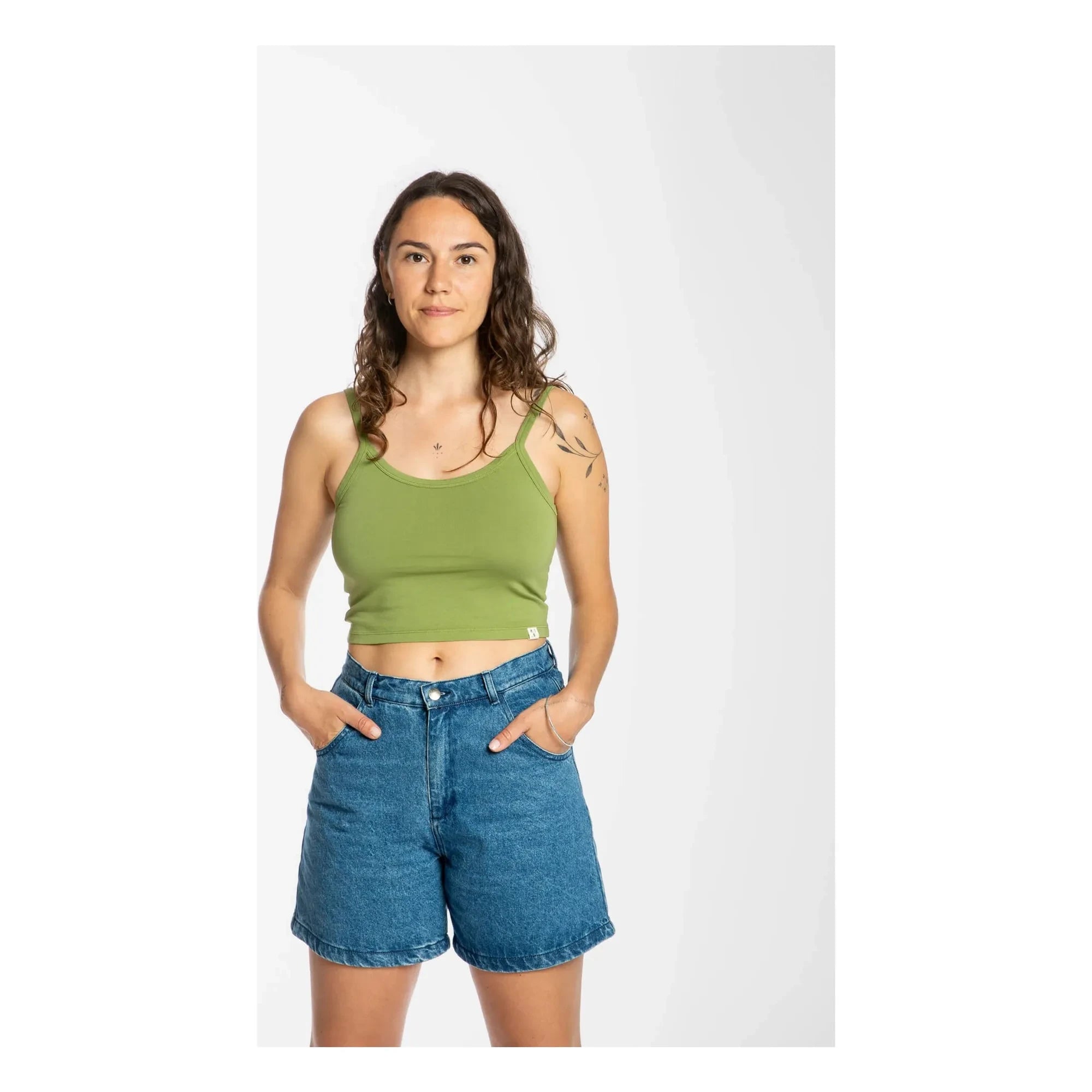 Matona - Crop-Top aus Bio-Baumwolle | Olive