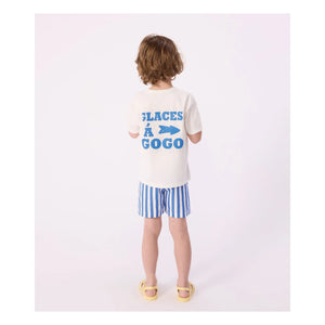 Petit Bateau - Geri Dönüştürülmüş Lif Çizgili Mayo Şortu | Mavi