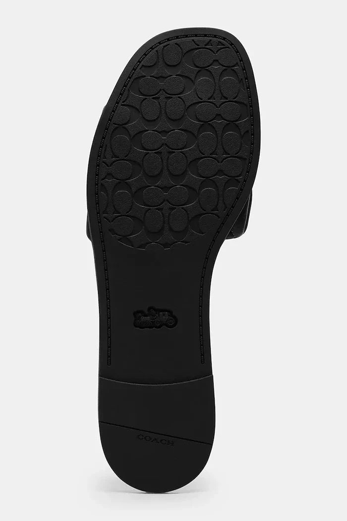 Coach Holly Quilted Leather Sandal kadın deri düz taban terlik