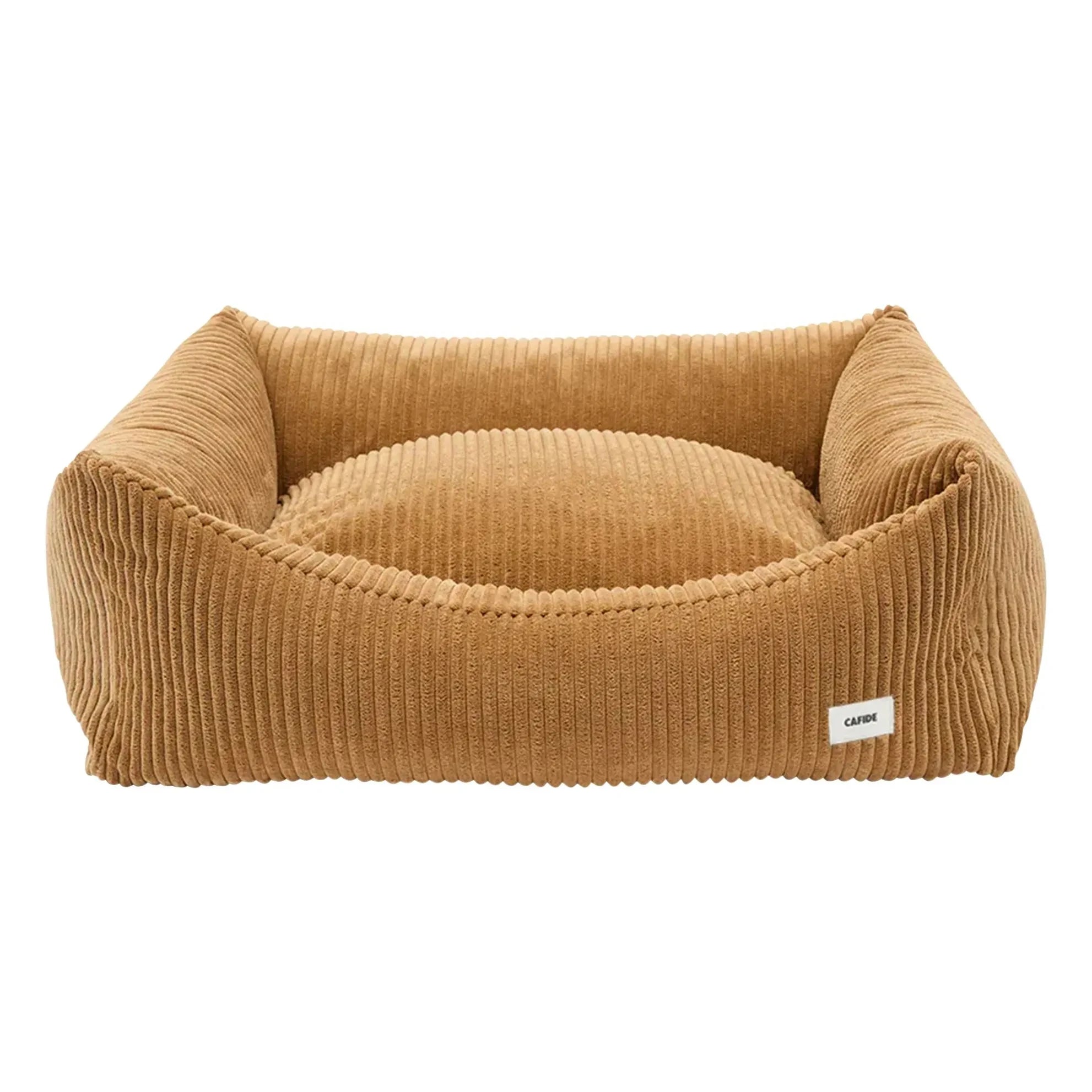 Cafide - Snozy Samt-Hundebett | Senfgelb
