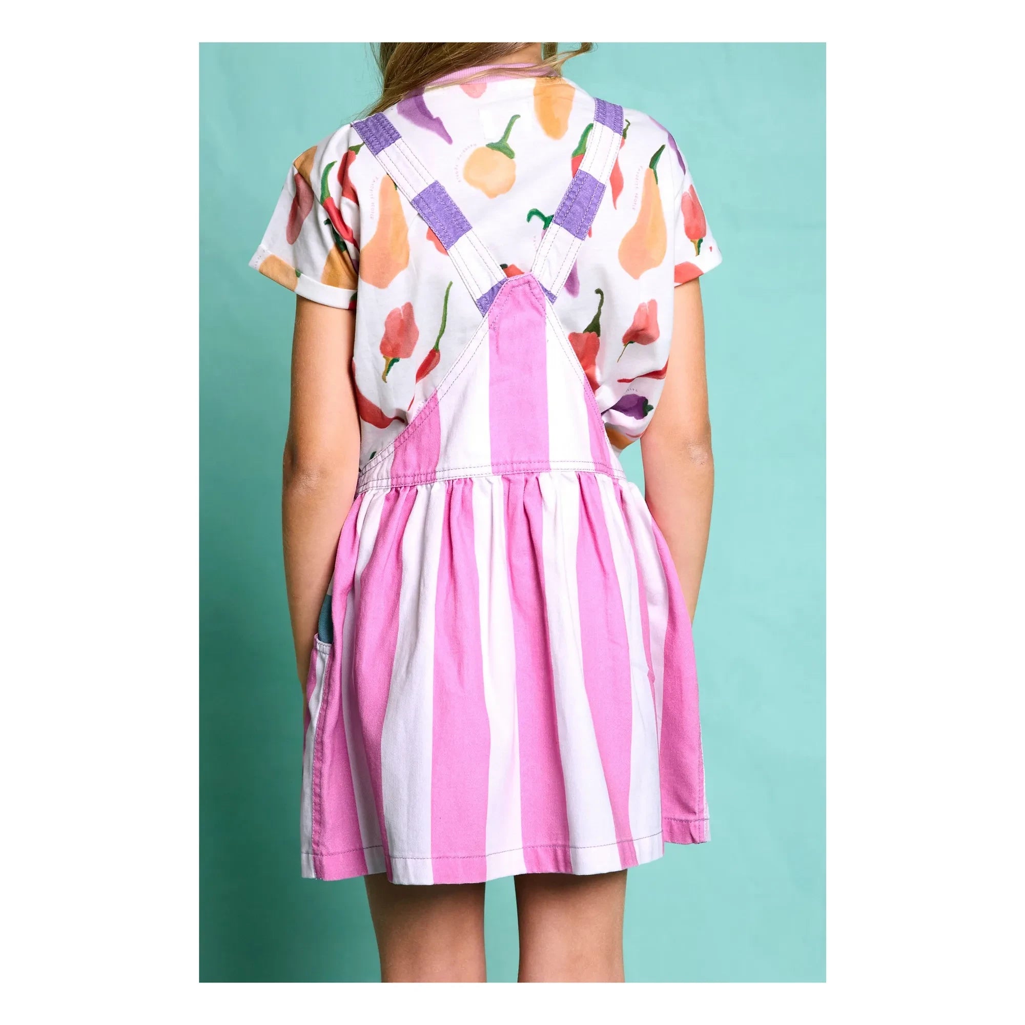 Favorite People - Amore Gestreifter Latzkleid | Rosa