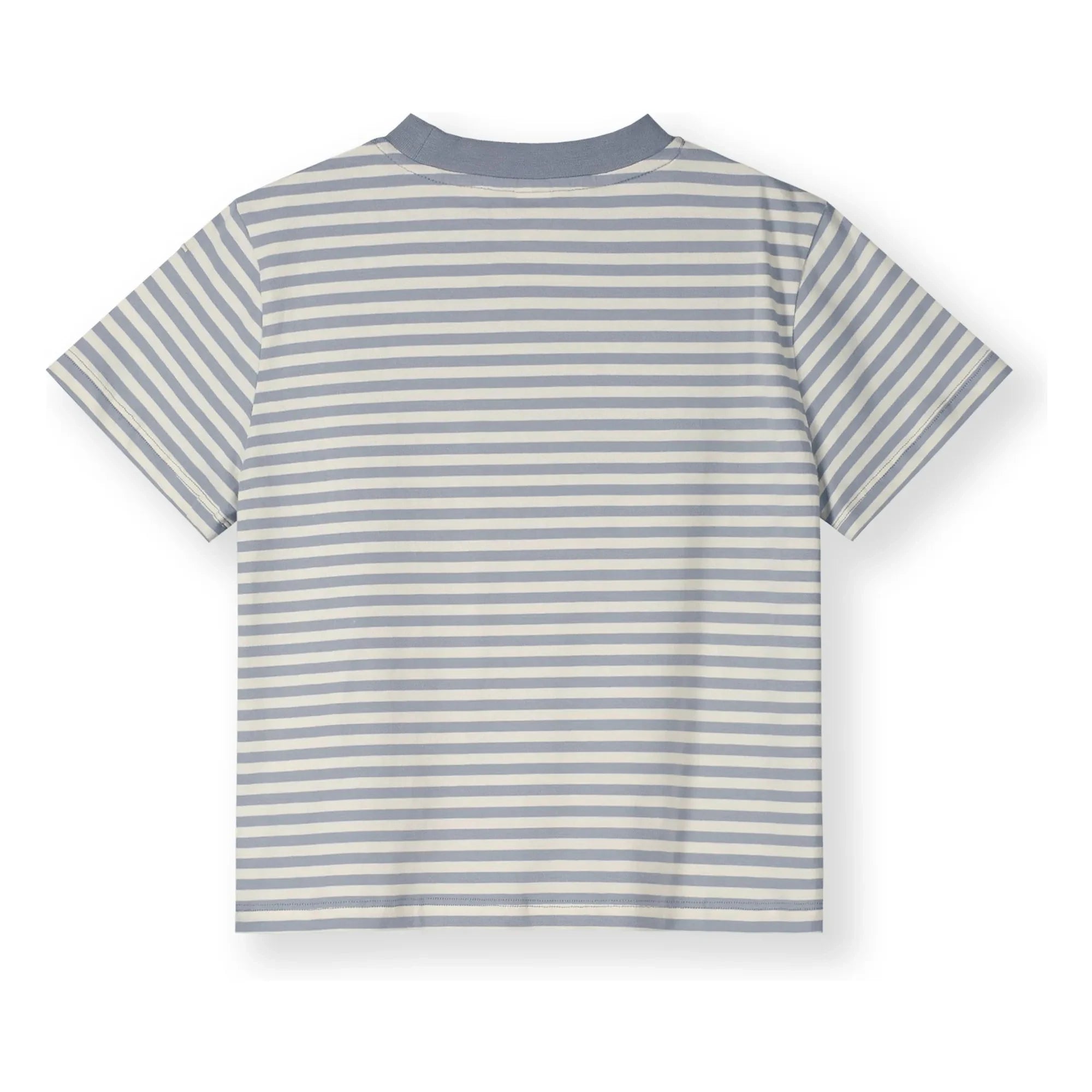 Gray Label - Oversize Gestreiftes Bio-Baumwoll-T-Shirt | Ice Blue