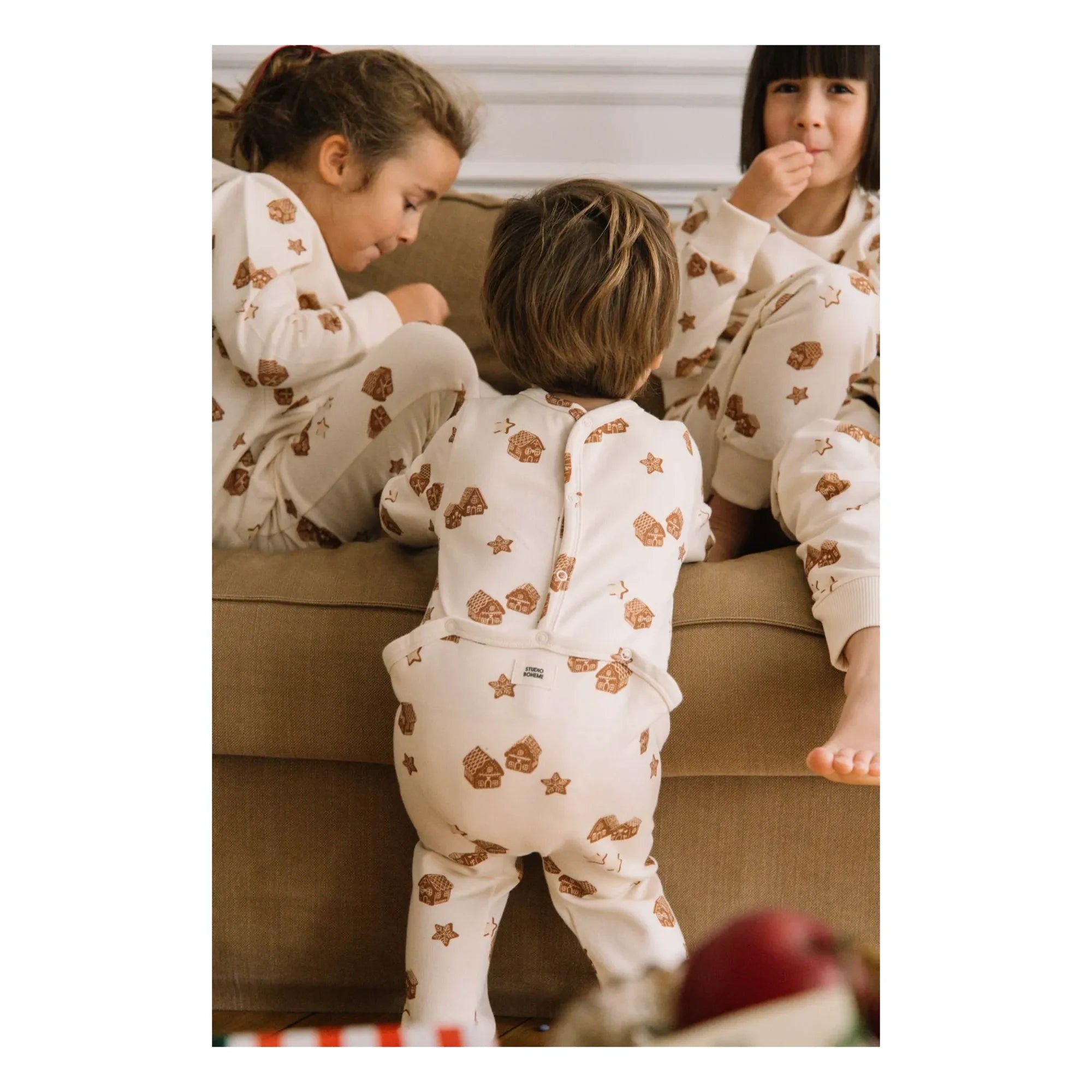 Studio Bohème - Tombul Noel organik pamuklu pijama | Ekru