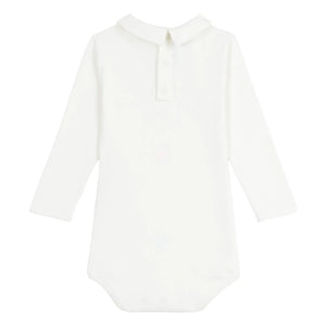 Petit Bateau - Polokragen-Body aus Bio-Baumwolle | Weiß