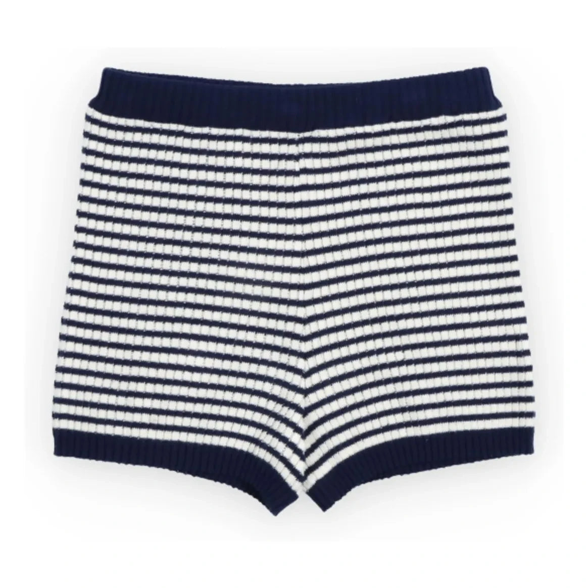 the new society - Azalea Gestreifte Strickshorts | Dunkelblau