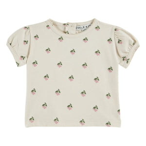 Emile et Ida - Kirsche Bio-Baumwolle Bouffant T-Shirt | Creme