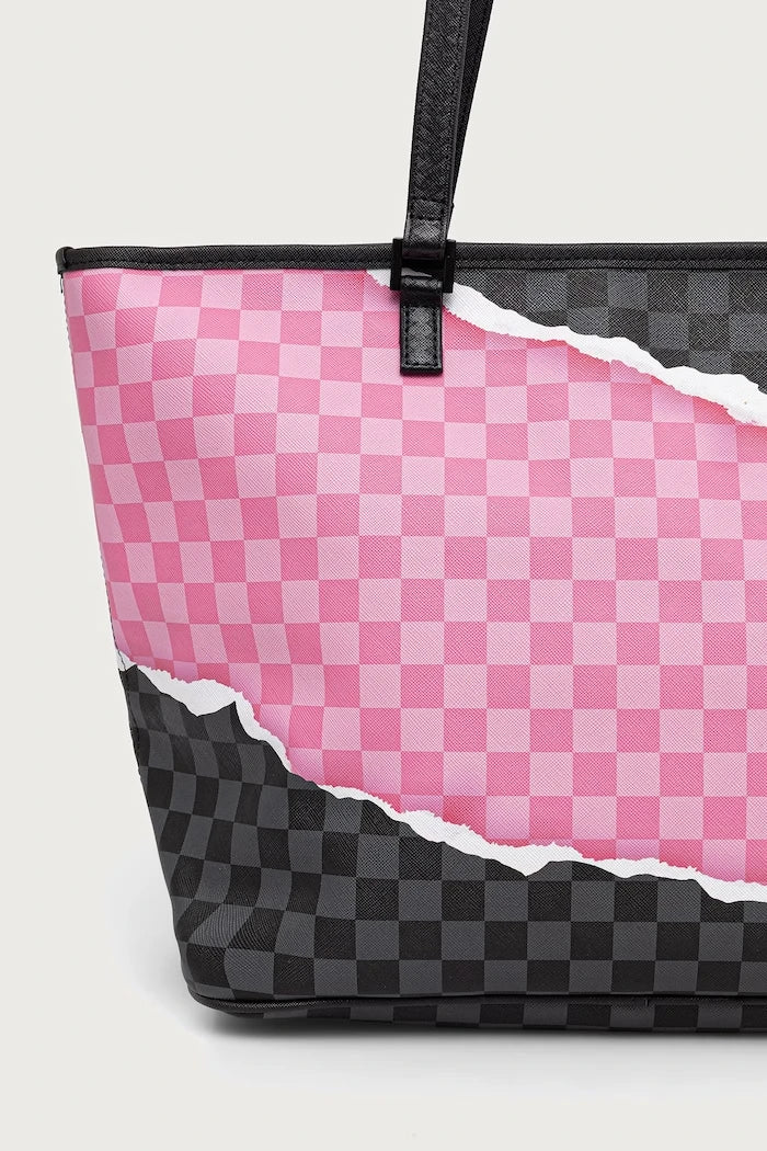 Sprayground - Pink Panther Schwarze Kunstleder Damen Einkaufstasche 910T9377NSZ