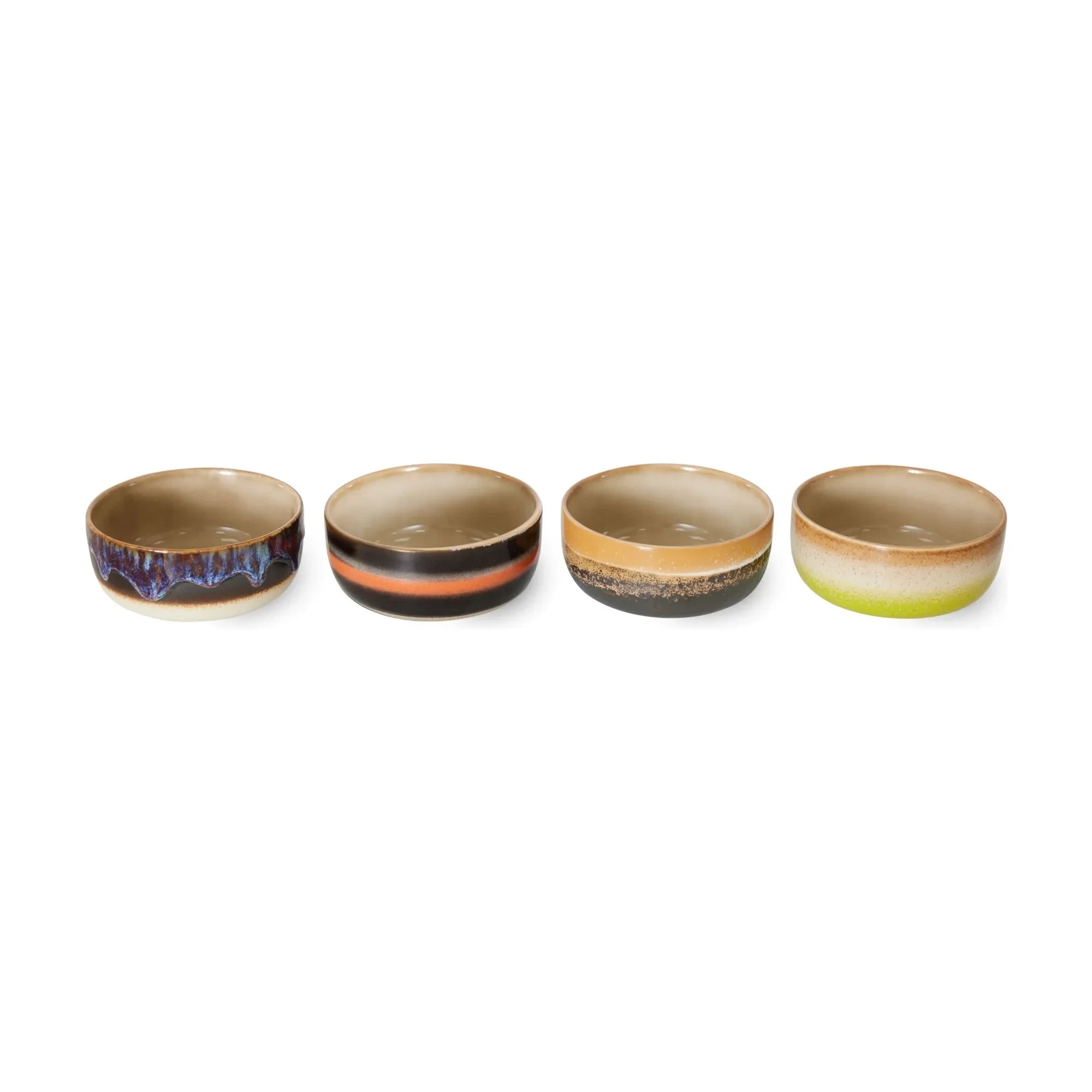 HKliving - Steingut Keramikschale - 4er-Set