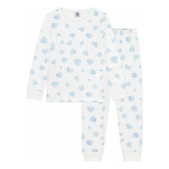 Petit Bateau - Schlafanzug aus Bio-Baumwolle mit farbigem Herz-Print | Weiß